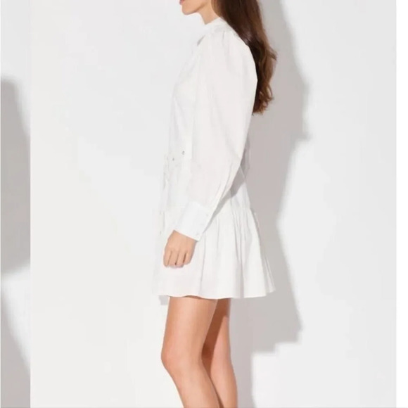 Walter Baker Collared Tara Puff Sleeve Shirt Dress White - Picture 2 of 11